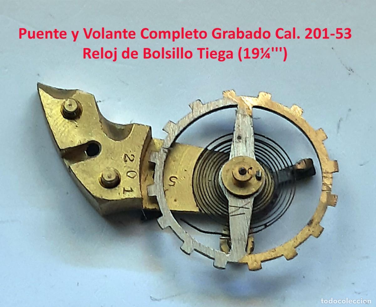 Orologi da taschino: Puente y Volante Completo Grabado Cal. 201-53 - Reloj de Bolsillo Tiega (19&frac14;''') - X