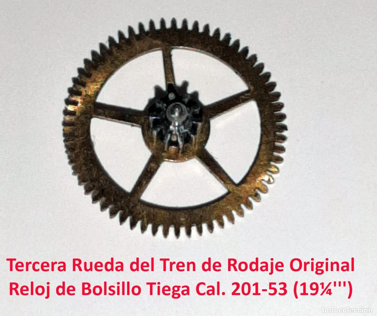 Orologi da taschino: Tercera Rueda del Tren de Rodaje Original - Reloj de Bolsillo Tiega Cal. 201-53 (19&frac14;''') - X