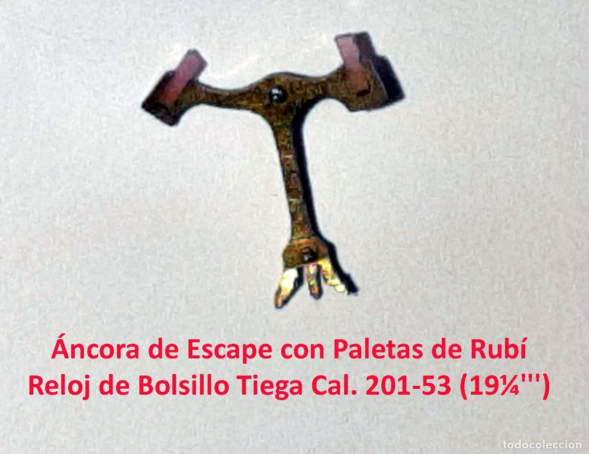 Orologi da taschino: &Aacute;ncora de Escape con Paletas de Rub&iacute; - Reloj de Bolsillo Tiega Cal. 201-53 (19&frac14;''') - X