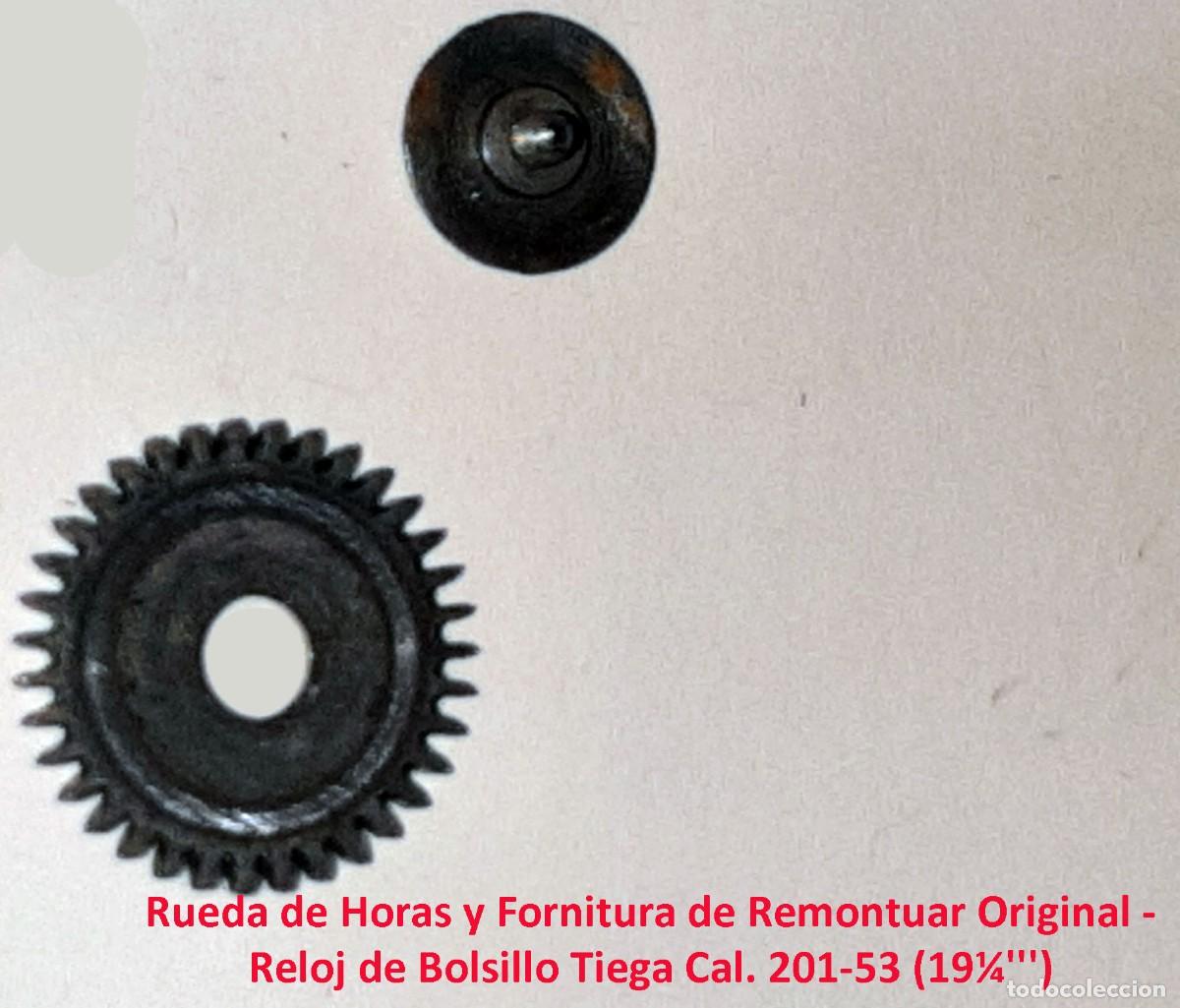 Orologi da taschino: Rueda de Horas y Fornitura de Remontuar Original - Reloj de Bolsillo Tiega Cal. 201-53 (19&frac14;''') - X