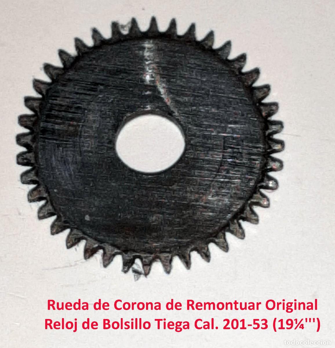 Orologi da taschino: Rueda de Corona de Remontuar Original - Reloj de Bolsillo Tiega Cal. 201-53 (19&frac14;''') - X