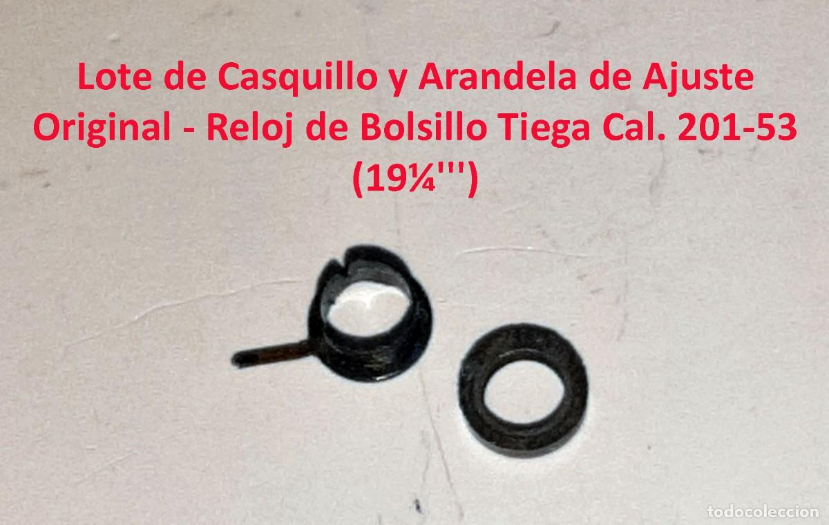 Orologi da taschino: Lote de Casquillo y Arandela de Ajuste Original - Reloj de Bolsillo Tiega Cal. 201-53 (19&frac14;''') - X