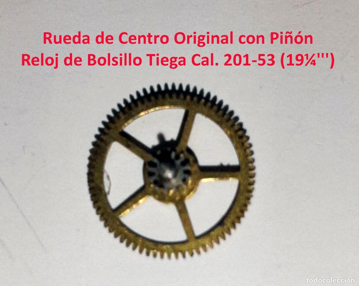 Pocket watches: Rueda de Centro Original con Pi&ntilde;&oacute;n - Reloj de Bolsillo Tiega Cal. 201-53 (19&frac14;''') - X