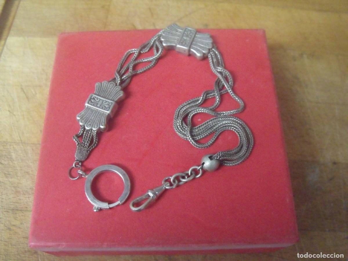 Relojes de bolsillo: ANTIGUA LEONTINA ART-DECO EN PLATA-A&Ntilde;O 1900-LOTE 259-101-PARA RELOJES BOLSILLO ANTIGUOS