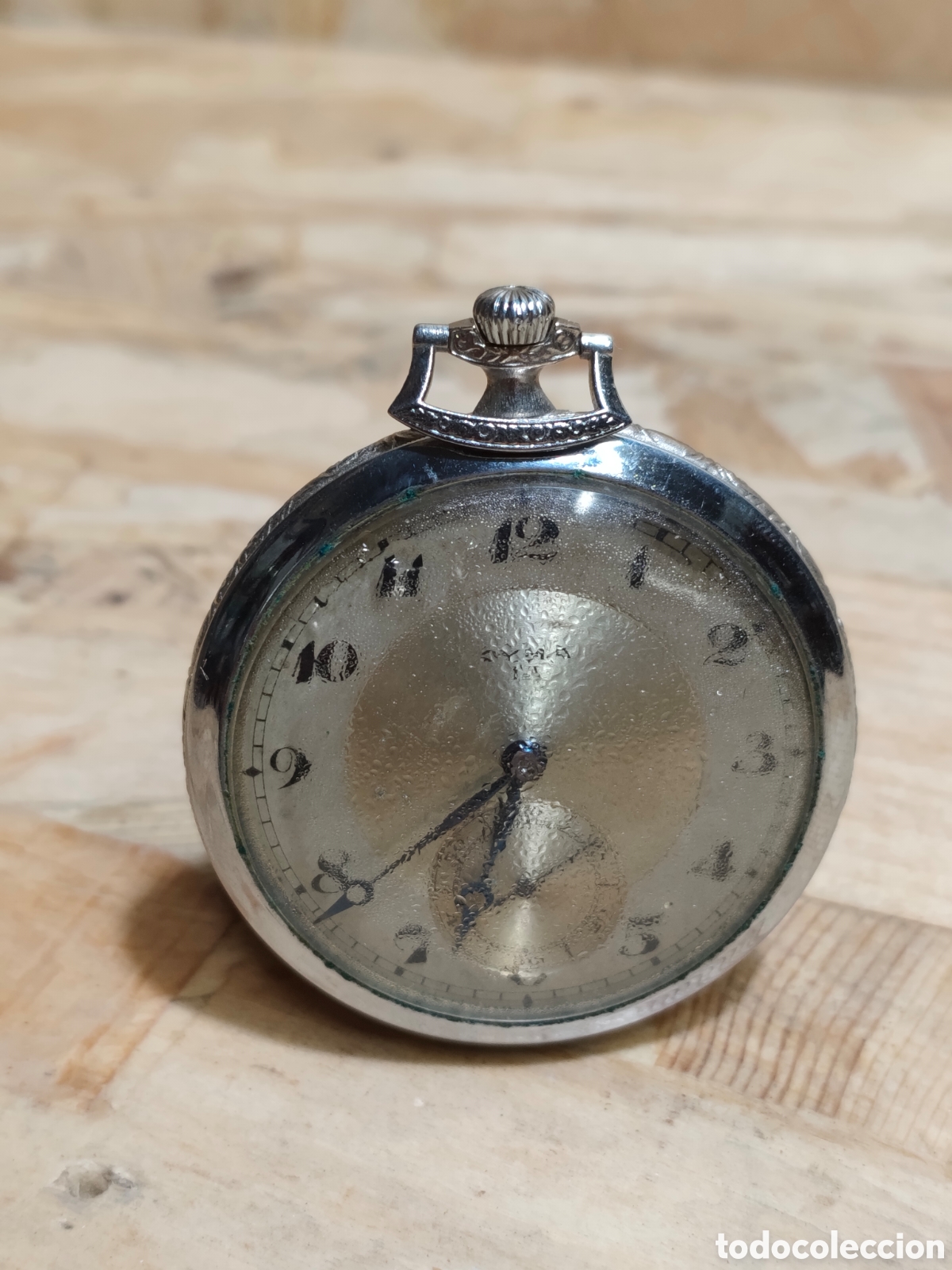 Relojes de bolsillo: Reloj de bolsillo Cyma para quitar cristal y secar humedad por condensaci&oacute;n. Funciona.
