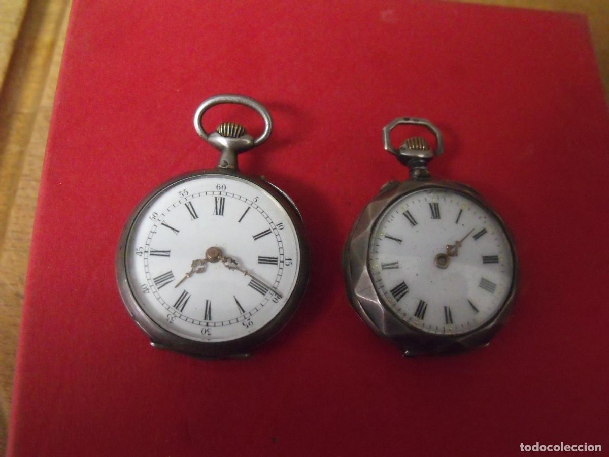 Relojes de bolsillo: 2 RELOJES BOLSILLO EN PLATA PUNZONADA-A&Ntilde;O 1900-LOTE 259-101
