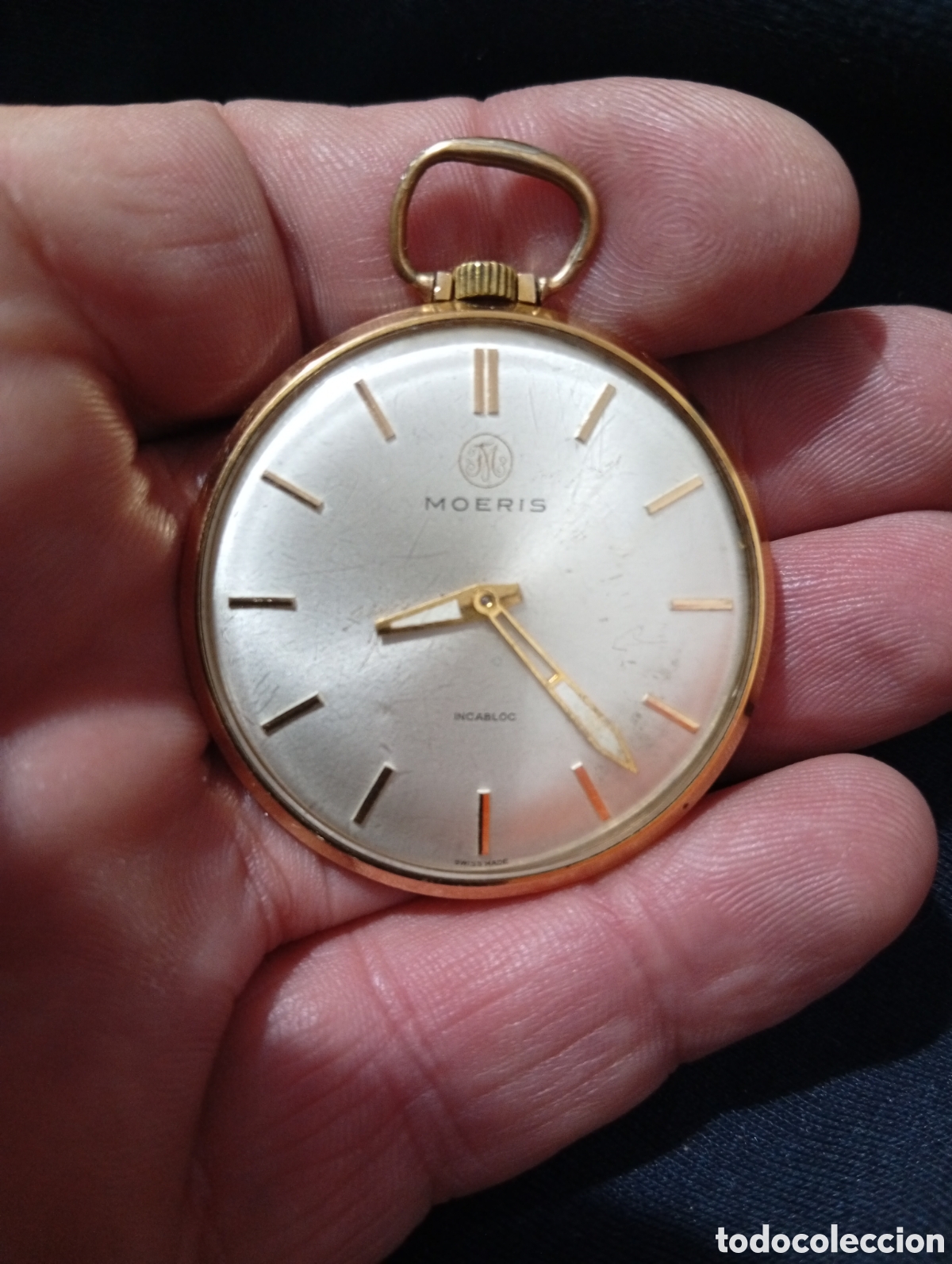 Relojes de bolsillo: Moeris vintage pocket watch 10 mic gold filled.