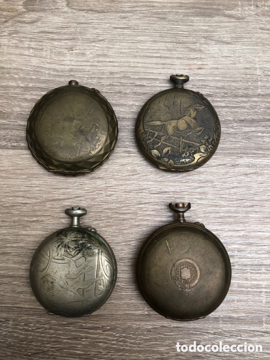 Relojes de bolsillo: Lote 4 cajas reloj bolsillo tama&ntilde;o grande