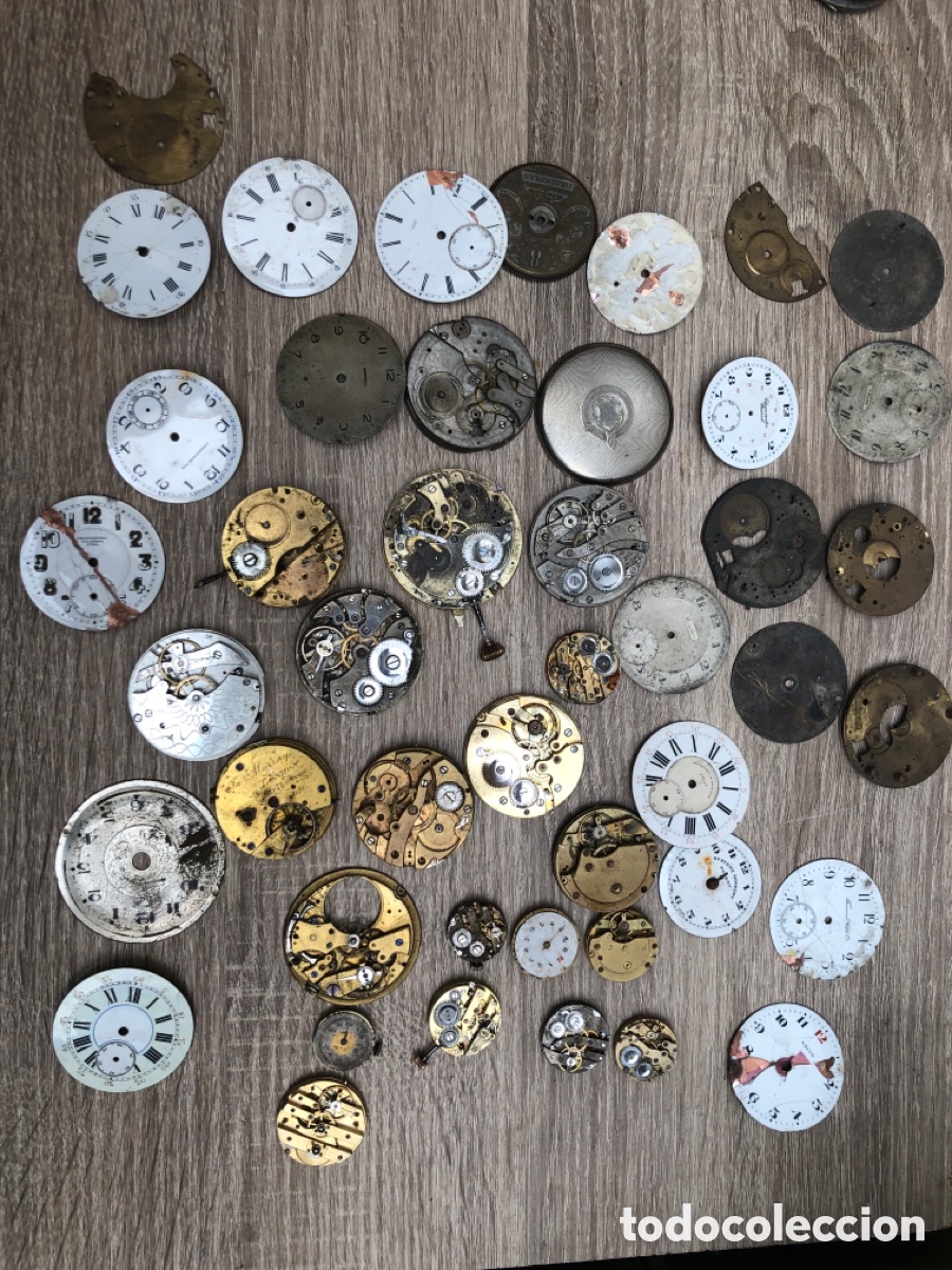 Relojes de bolsillo: Lote calibre reloj bolsillo esferas y m&aacute;s