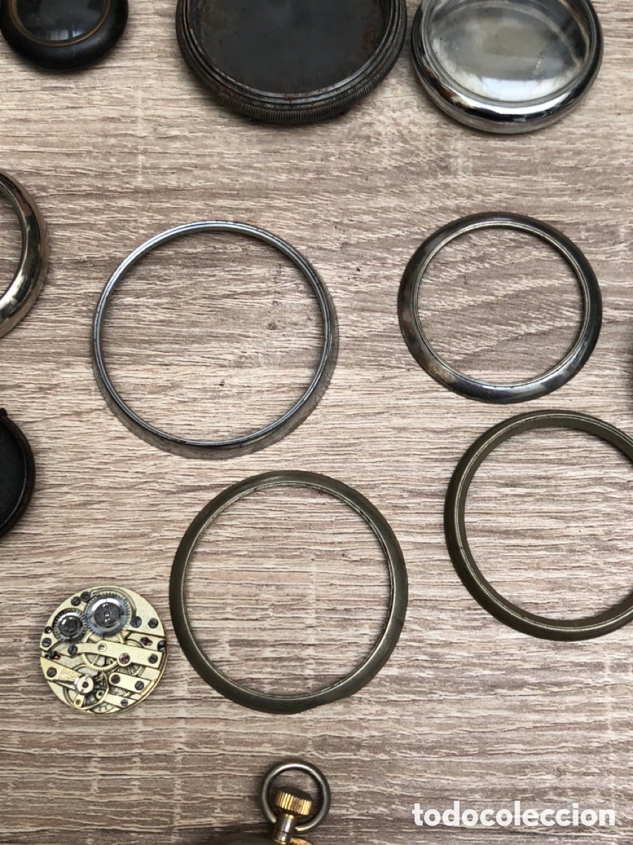 Relojes de bolsillo: Lote relojes bolsillo , biseles y tapas - Foto 10