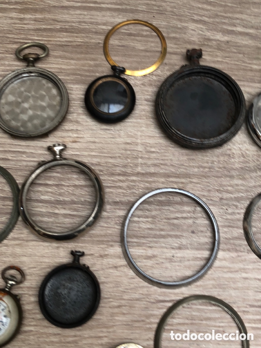 Relojes de bolsillo: Lote relojes bolsillo , biseles y tapas - Foto 11