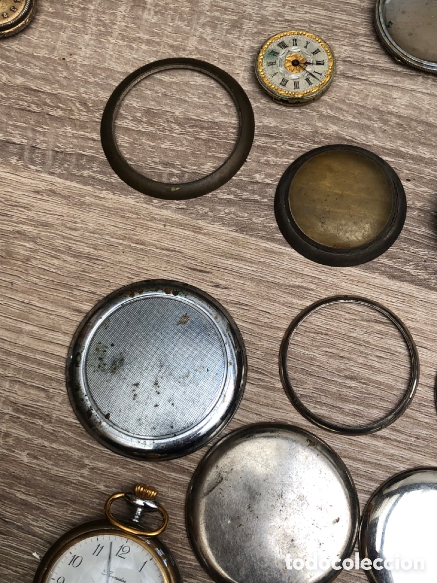 Relojes de bolsillo: Lote relojes bolsillo , biseles y tapas - Foto 12