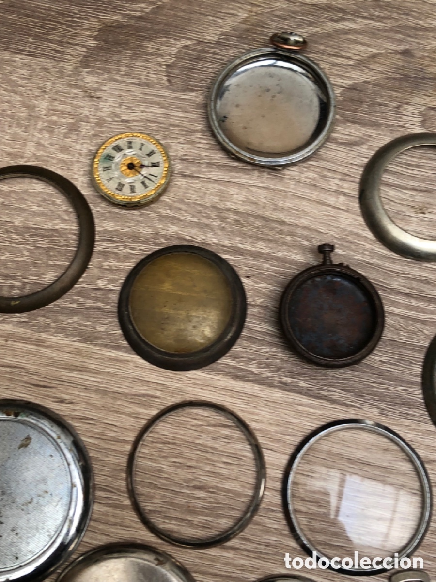 Relojes de bolsillo: Lote relojes bolsillo , biseles y tapas - Foto 13