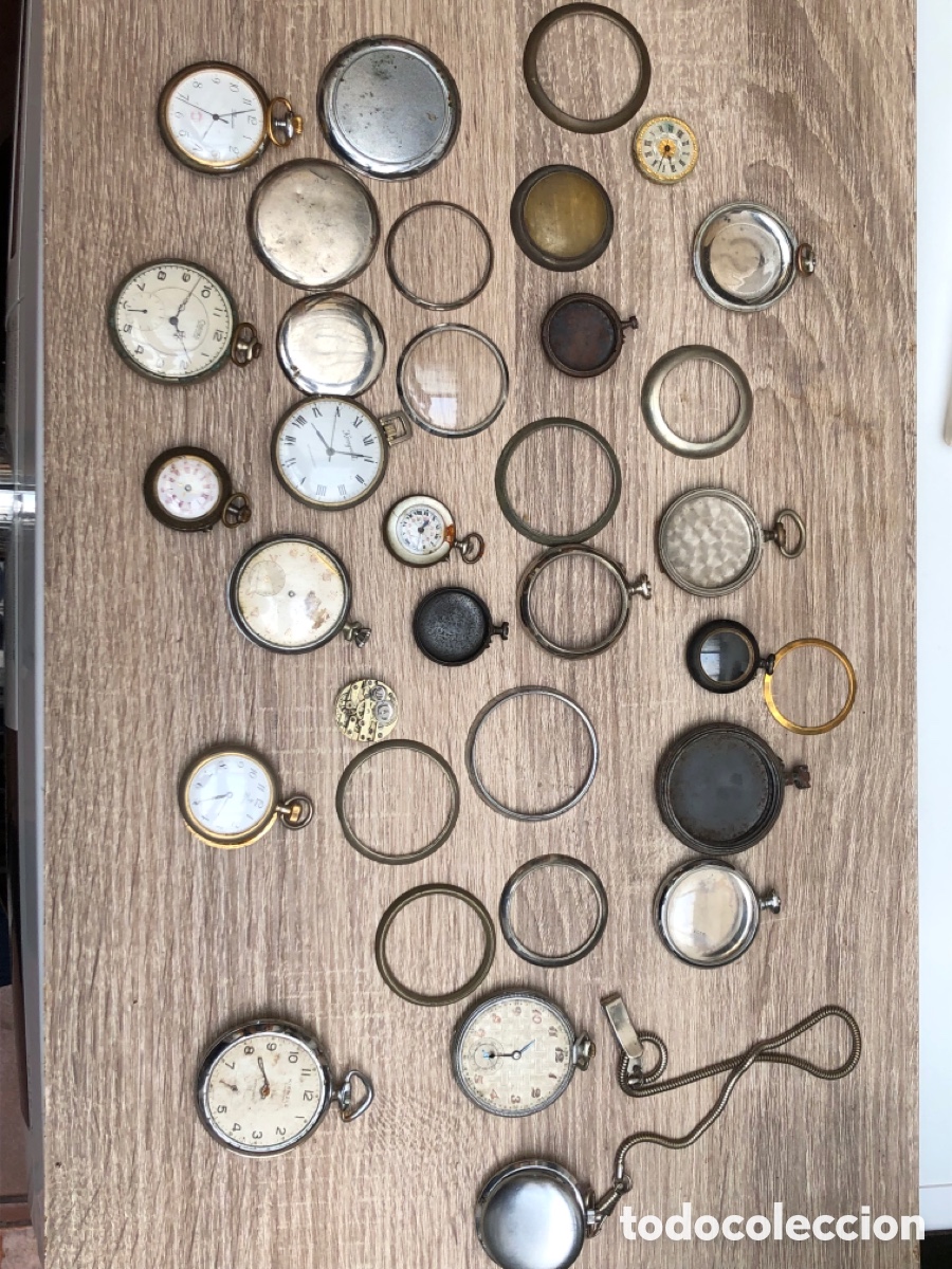 Relojes de bolsillo: Lote relojes bolsillo , biseles y tapas