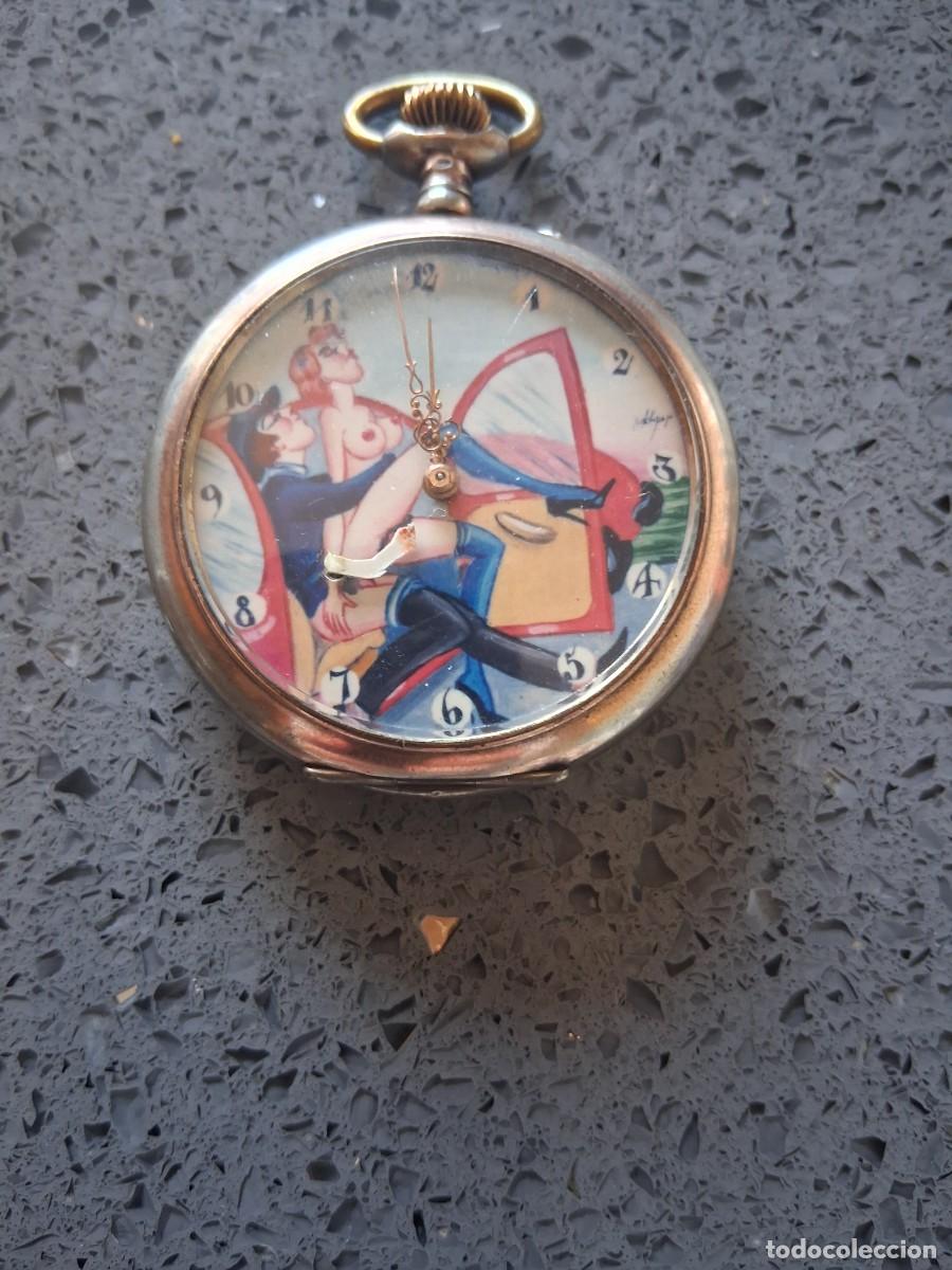 Relojes de bolsillo: Reloj carga manual erotico,automata