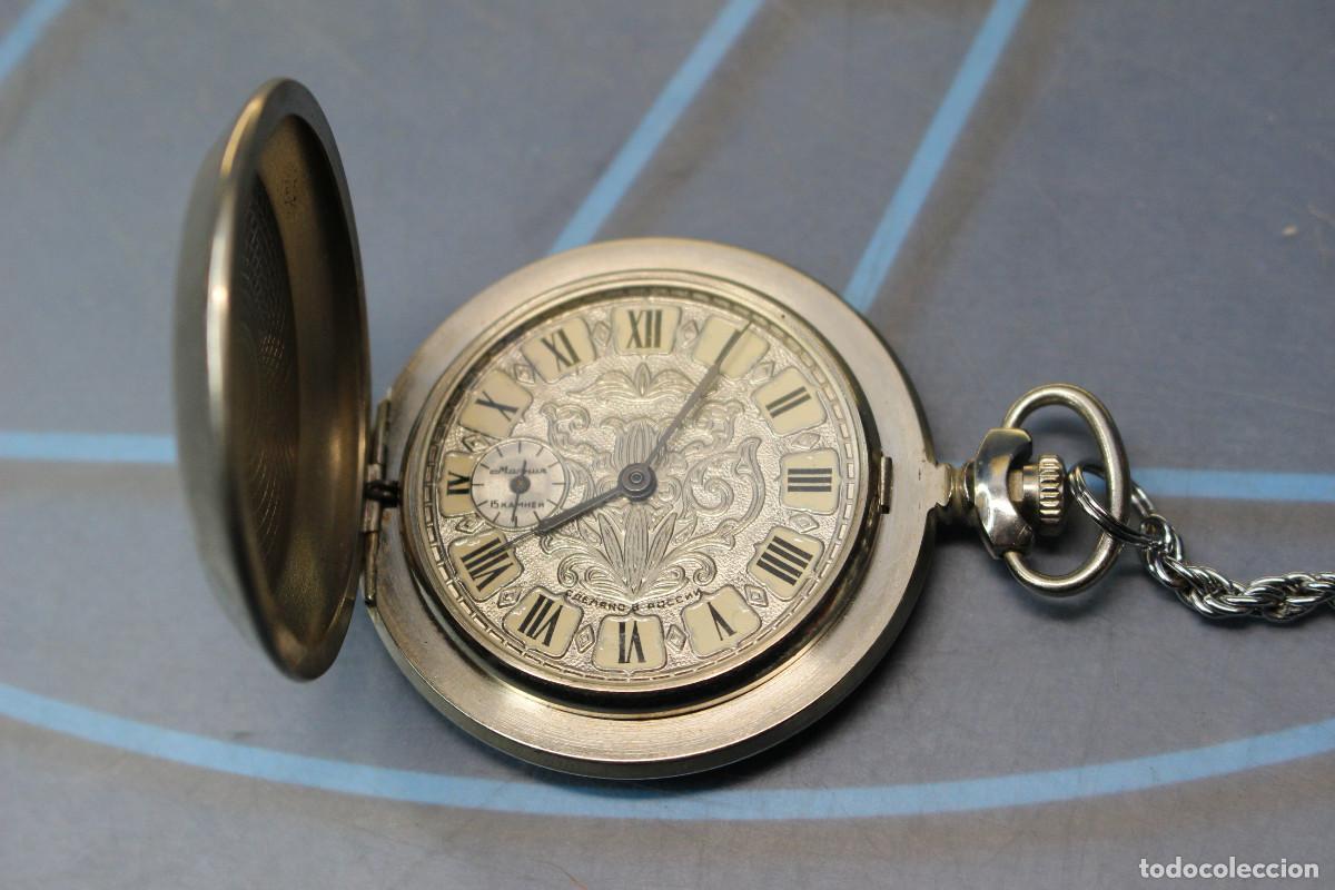 Relojes de bolsillo: Reloj de bolsillo sovi&eacute;tico Molnija, Молния. URSS. Mec&aacute;nico, cuerda, carga manual.