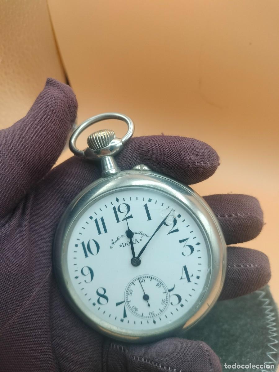 Relojes de bolsillo: Gran Reloj de Bolsillo Doxa - Argentan / Plata