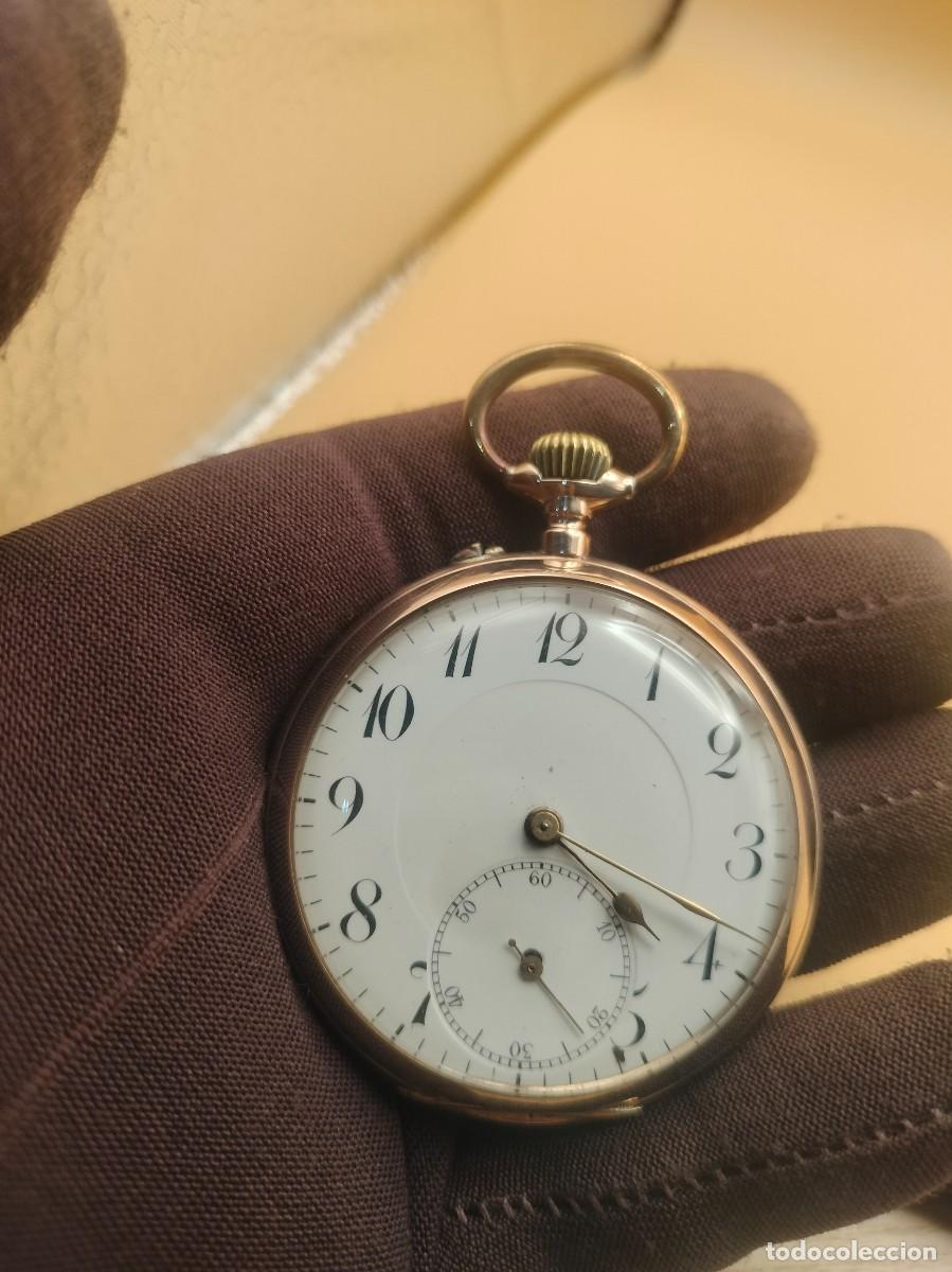 Relojes de bolsillo: Antiguo Reloj de Bolsillo en Oro de 9 kt - Sello Monopol