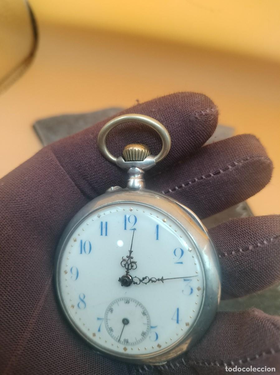 Relojes de bolsillo: Antiguo Reloj de Bolsillo en Plata de Ley 800 -