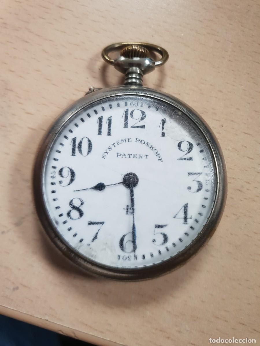 Relojes de bolsillo: Reloj de bolsillo roskopf patent 1 en estado de marcha