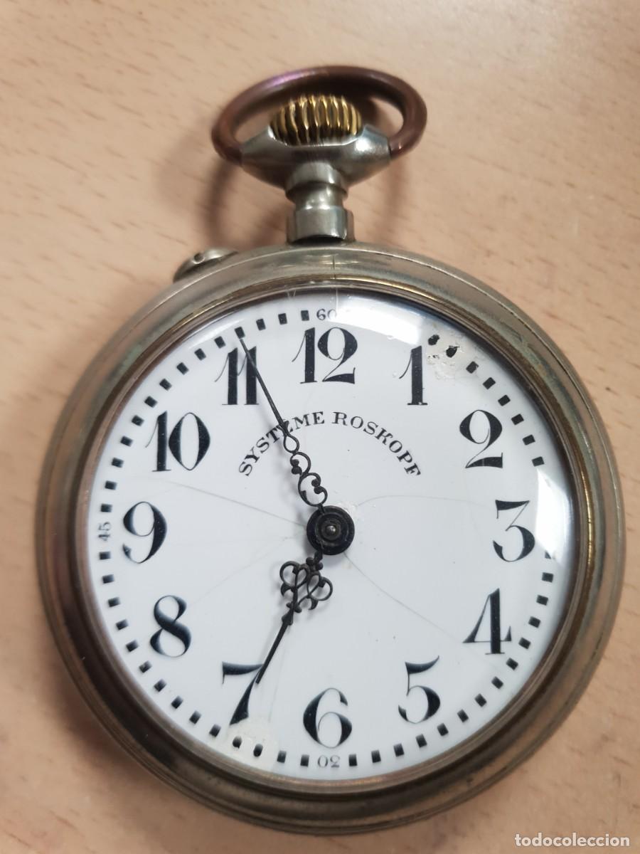 Relojes de bolsillo: Reloj de bolsillo roskopf patent en estado de marcha