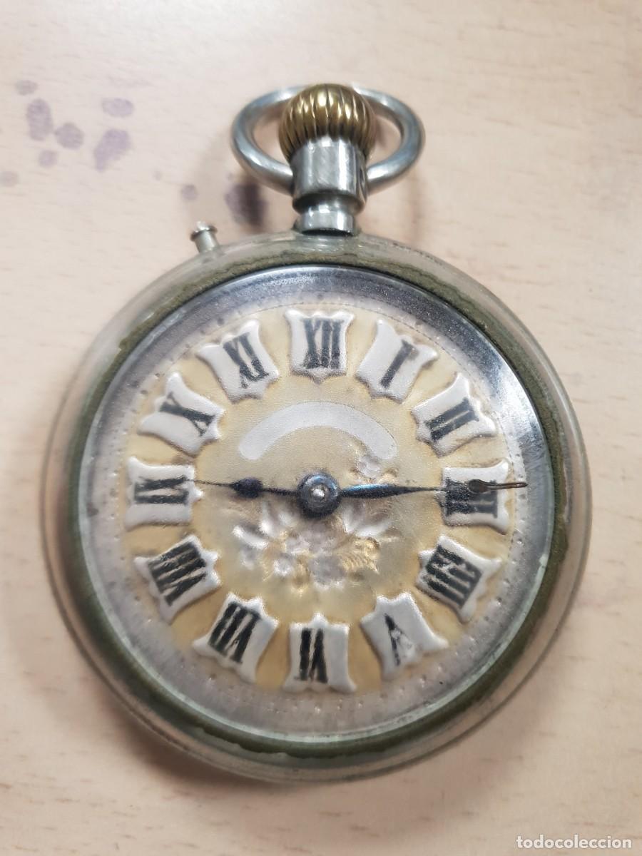 Relojes de bolsillo: Reloj de bolsillo cron&oacute;metro Nacional funcionando