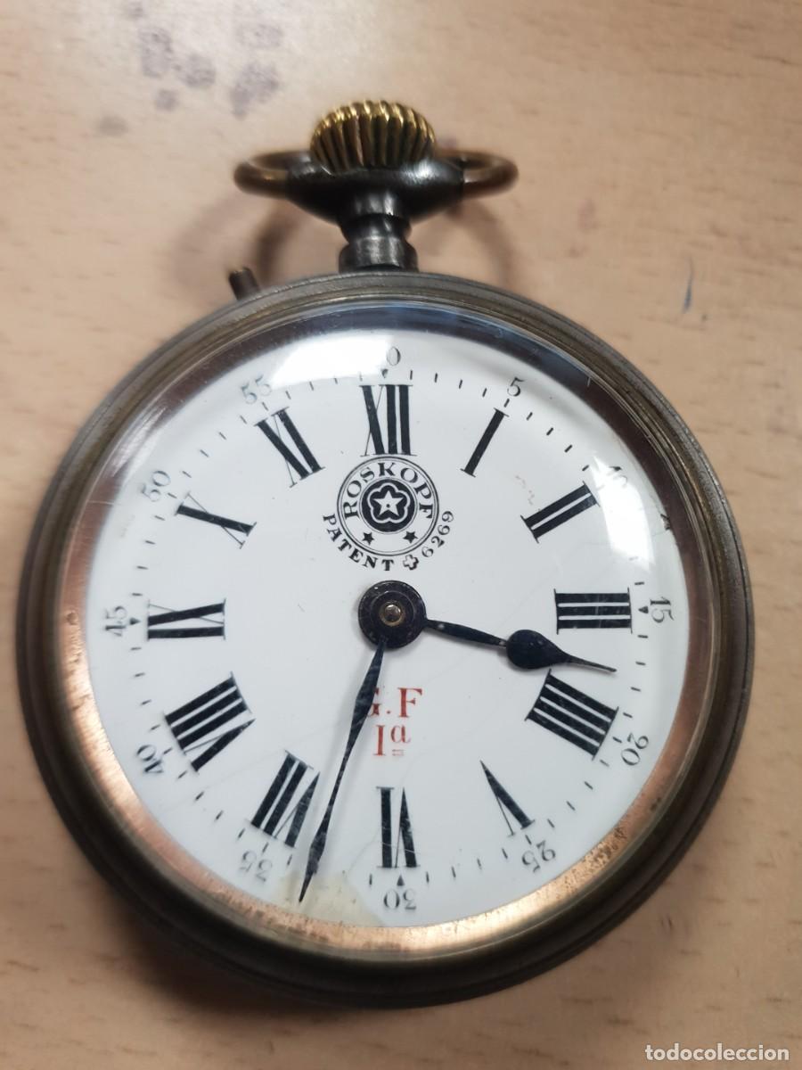 Relojes de bolsillo: Reloj de bolsillo roskopf patent 6269 1a GF en estado de marcha