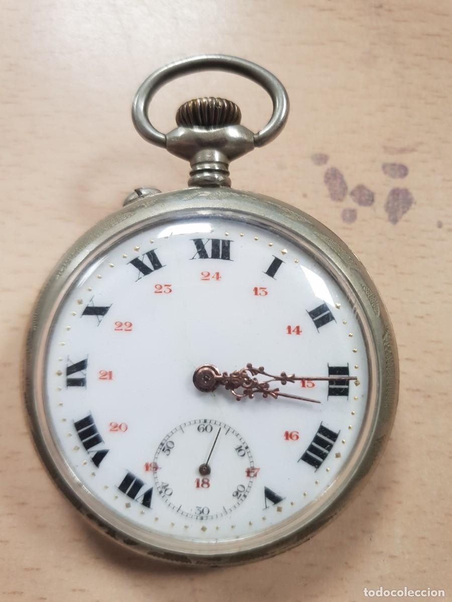 Relojes de bolsillo: Reloj de bolsillo depose argentan numeros romanos funcionando