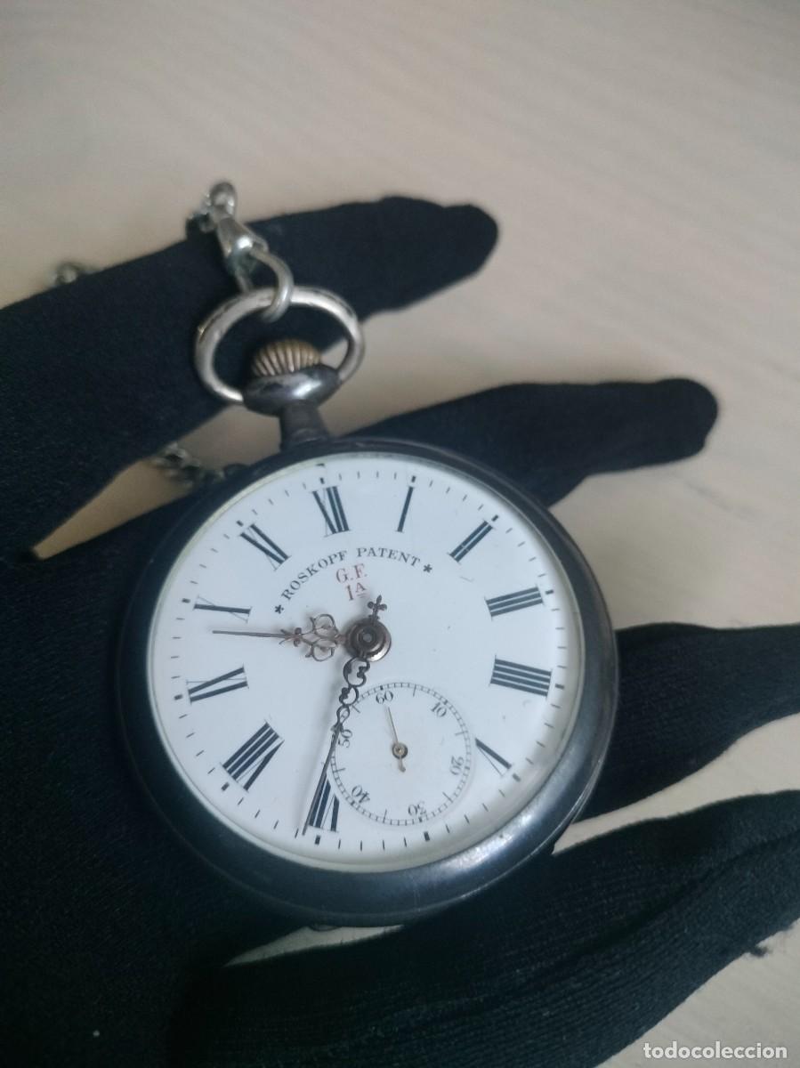 Relojes de bolsillo: Reloj de Bolsillo de Plata ROSKOPF PATENT &ndash; M&eacute;daille d'Or Gen&egrave;ve 1896
