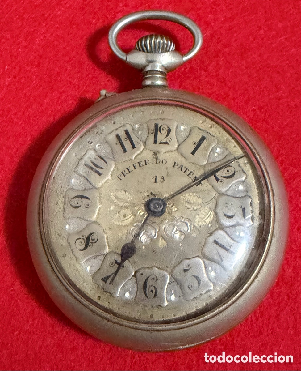 Relojes de bolsillo: Antiguo Reloj De Bolsillo, Preferido Patent. Funciona y se para