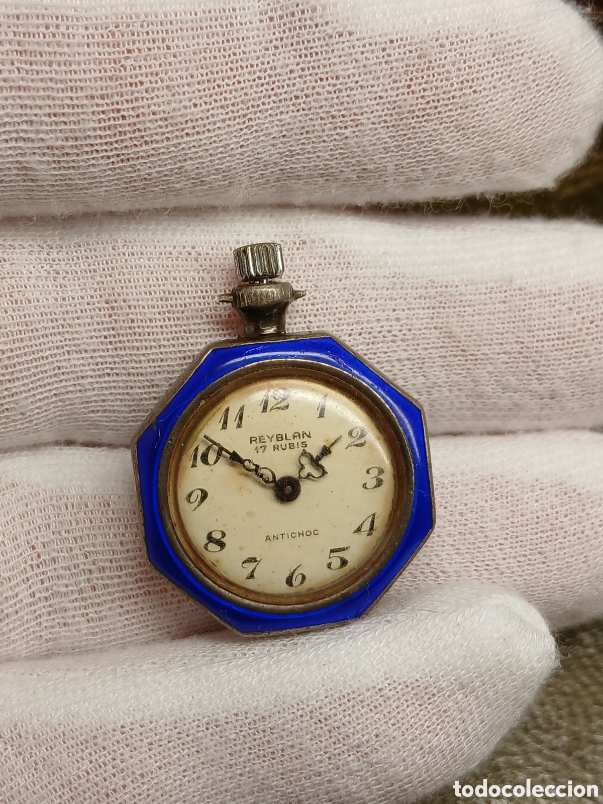 Relojes de bolsillo: L235R7 Peque&ntilde;o reloj de bolsillo de plata esmaltado