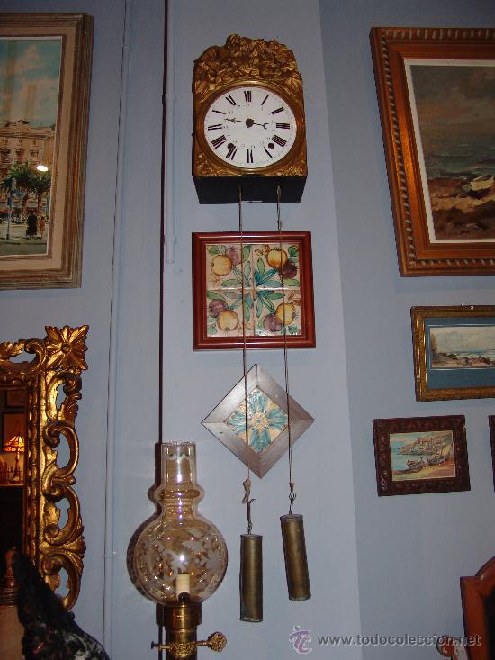 Relojes de pared: ANTIGUO RELOJ DE PARED ESTILO MOREZ - Foto 4