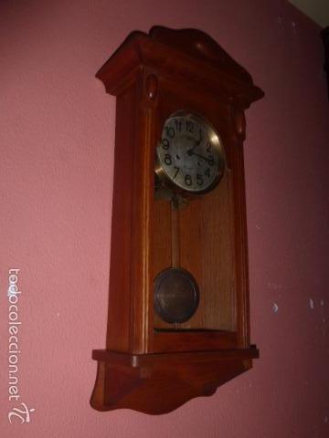 Relojes de pared: ANTIGUO RELOJ DE PARED DE MADERA DE ROBLE - Foto 2