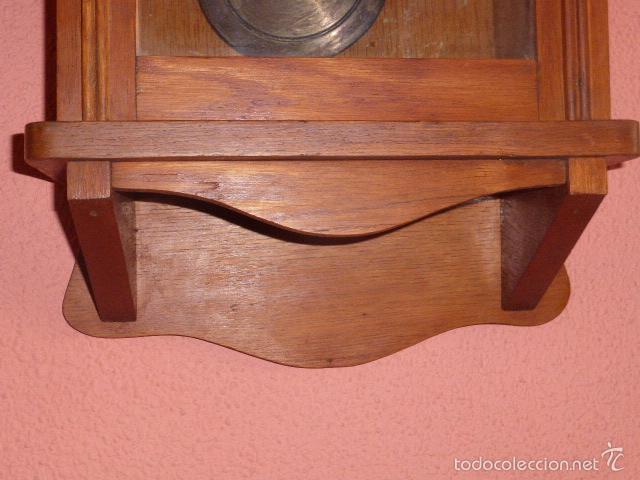 Relojes de pared: ANTIGUO RELOJ DE PARED DE MADERA DE ROBLE - Foto 3