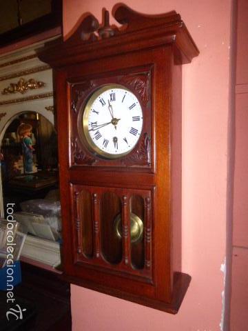 Relojes de pared: RELOJ DE PARED CON CAJA DE MADERA - Foto 4