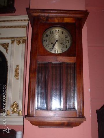 Relojes de pared: ANTIGUO RELOJ DE PARED CON CAJA DE MADERA - Foto 2