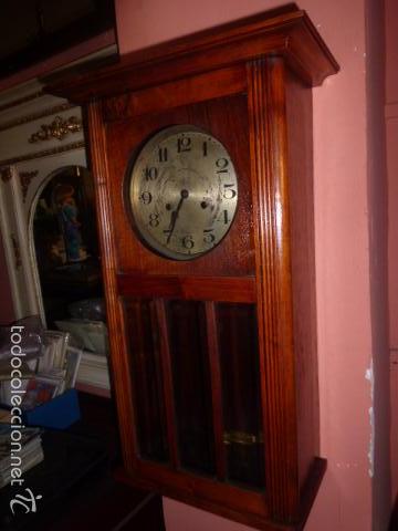 Relojes de pared: ANTIGUO RELOJ DE PARED CON CAJA DE MADERA - Foto 4
