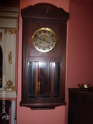 Relojes de pared: RELOJ DE PARED CON CAJA DE MADERA - Foto 1