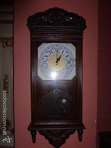 Relojes de pared: RELOJ DE PARED CON CAJA DE MADERA - Foto 1