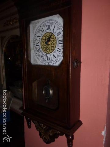 Relojes de pared: RELOJ DE PARED CON CAJA DE MADERA - Foto 2