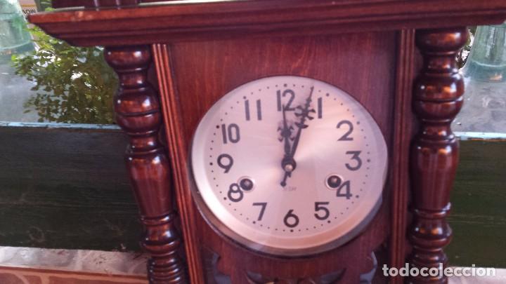 Relojes de pared: antiguo reloj de pared de cuerda - Foto 6