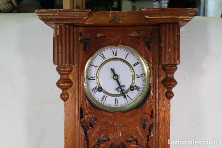 Relojes de pared: reloj cuerda de pared de madera tallada - Foto 4