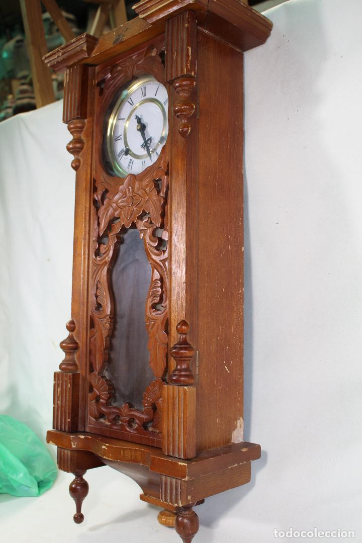 Relojes de pared: reloj cuerda de pared de madera tallada - Foto 7