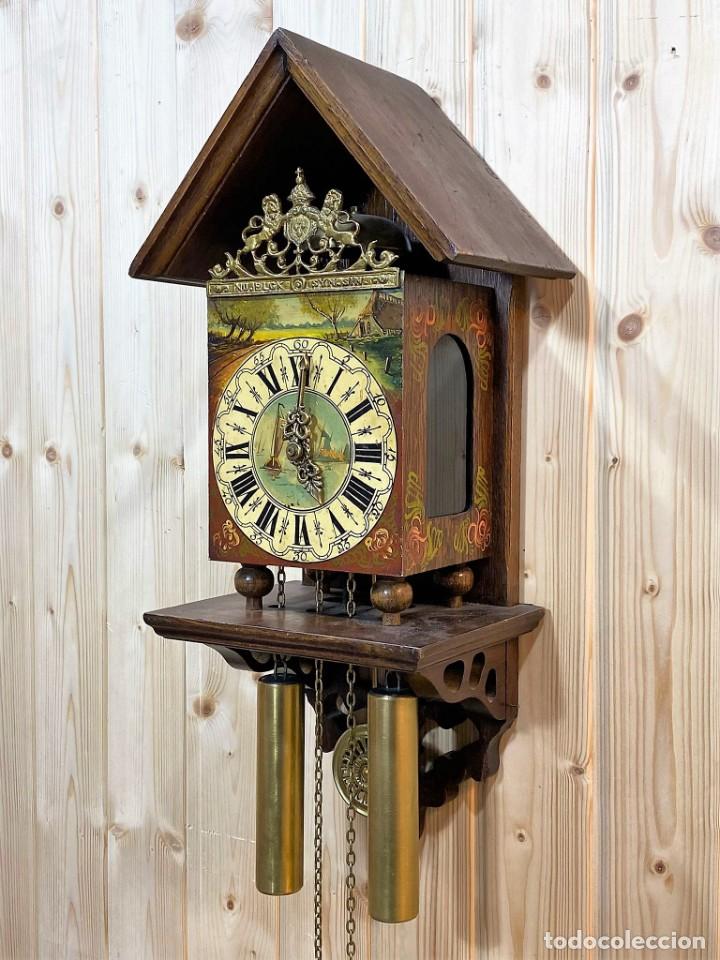 Relojes de pared: RELOJ DE PARED DECORADO A MANO FUNCIONANDO - Foto 4