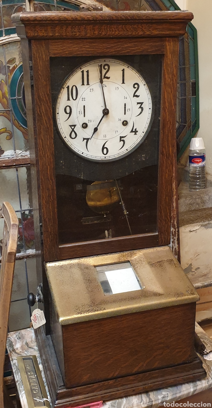 antiguo reloj de fichar - Compra venta en todocoleccion