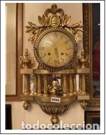 Relojes de pared: Reloj de pared estilo sueco de madera y pan de oro - Foto 1