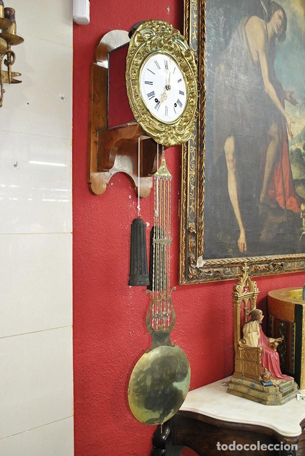 Relojes de pared: RELOJ ANTIGUO DE PARED TIPO MOREZ - Foto 6