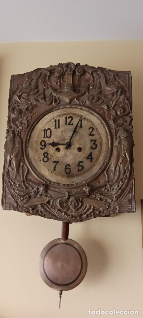 Relojes de pared: Reloj de p&eacute;ndulo de finales de 1800. (Funciona a la perfecci&oacute;n) - Foto 2