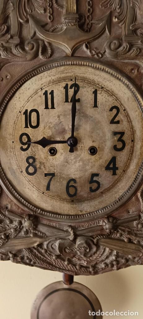 Relojes de pared: Reloj de p&eacute;ndulo de finales de 1800. (Funciona a la perfecci&oacute;n) - Foto 4