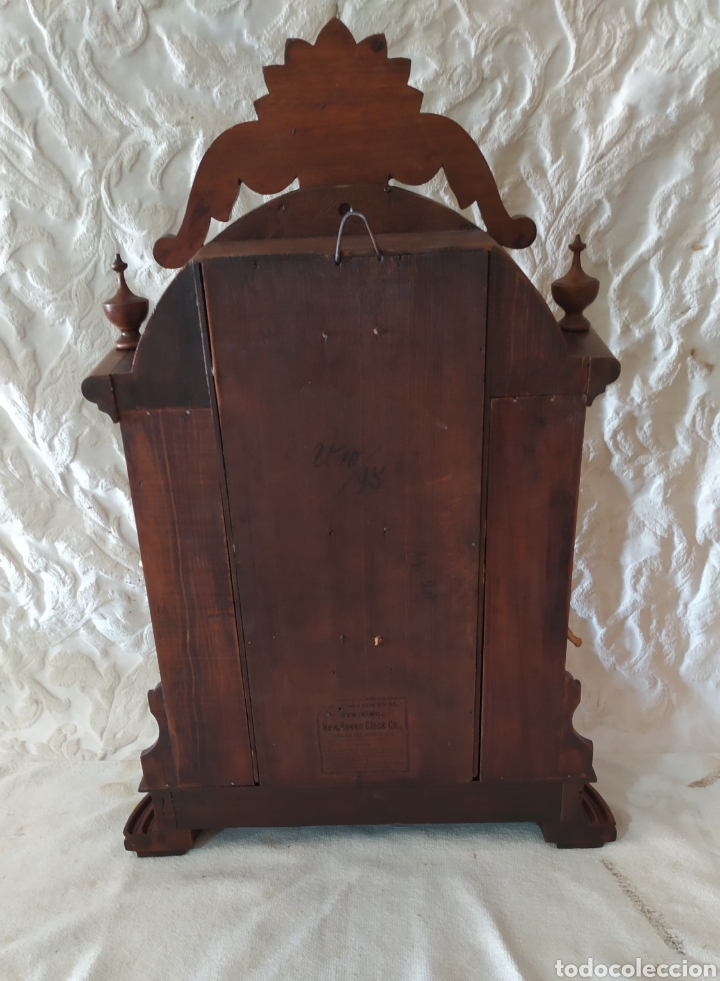Relojes de pared: Antiguo reloj de pared New Haven Clock - Foto 7